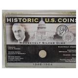 Historic US Roosevelt Silver Dime Coin