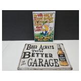 Beer & Garage Signs 6" & 1" W