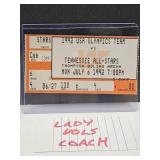 Authentic Signed TENNESSEE ALL STARS Ticket
