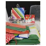 Lot of Tissue Paper w/28 Qt. Tote & Ribbon