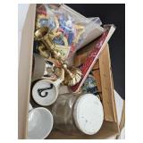 BOX w/Counter Top Jar, Marathon Candles Brass+