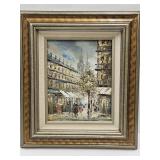 Signed BURNETT Oil on Canvas Art  13x16" & Slate