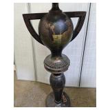 Antique Chinoiserie Wood Floor Lamp Hand Painted