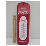 Coca Cola Metal Thermometer 5" x 17"