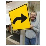 Curve Ahead Metal Sign  30"