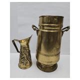 Copper & Brass Urn 15.5, Metal England Pitcher