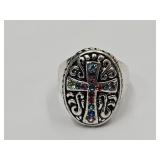 Costume Ring Size 10 with Cross Design
