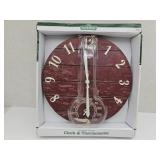 Indoor/Outdoor Clock & Thermometer