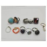 Lot of Adjustable Costume Rings