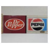 Plastic Dr Pepper/ Pepsi Sign 28" x11"