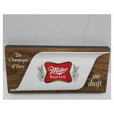 NOS Beer ADV Sign MILLER 13.5 x 6.5"