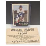 Authentic Signed WILLE MAYS Topps Card NO COA