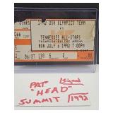 Authentic Signed PAT SUMMIT Sports Ticket NO COA