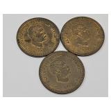(3) 1989 Hawaii Cove Dollars Made of  Bronze