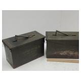 2 Military Ammo Boxes see Condition
