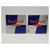 2  Double Sided Red Bull Metal Signs 10 by 10"