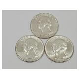 3    1964 SIlver Washington Quarter Coin