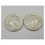 2    1964 Silver Washington Quarter Coin