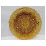 VTG Tiara Ware Indiana Glass Amber Egg Plate w Bx