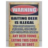 New Metal Deer Baiting Sign 8" x 12"