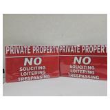 New Metal Private Property Signs 12" x 8"