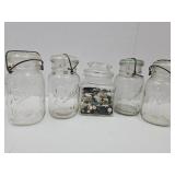 Jar w/Buttons, Ball Jars