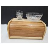 Wood Bread Box & Berry Bowls
