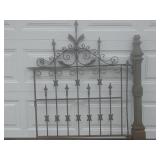 Antique Cast Iron Ornate Gate w Post