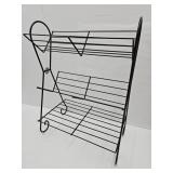 MCM  Wrought Iron Record Stand / Rack  20x12 x28"h