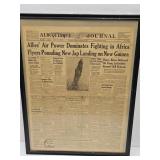 1942  Framed ALBUQUERQUE 5 Cent Newspaper