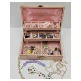 BEAUTIFUL Vintage Costume Jewrlry & Jewelry Box
