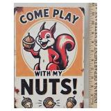 New Squirrel Metal Sign 8" x 12"
