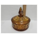 Vintage Amber Indiana Glass Candy Dish