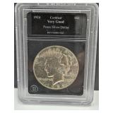 1924 Certified Very Good Peace Dollar Coin