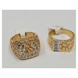 2 Mens Rings Size 11  18K HGE