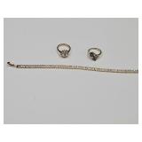 Costume Rings SZ 6 & 7 & Tennis Bracelet