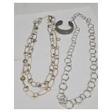 Costume Jewelry Pewter Bracelet & Necklaces