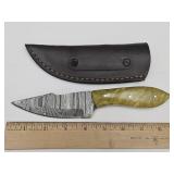 Damascus Knife w Sheath