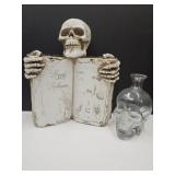 Glass SKULL Head & Skull Head Book