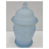 Frosted Indiana Glass 10"h Jar w/Lid