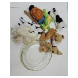 VTG Glass Ash Tray & Plush Toys Chihuahua+