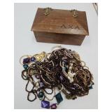 Costume Jewelry w/5.5" Dresser Box
