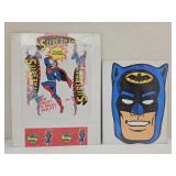 VTG 1966 Batman & Robin 2 Sided Paper Mask GE &