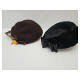 VTG  Ladies Hats Velet Betet w Bow & Wool Hat