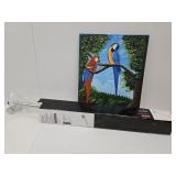36" Grab Bar & Signed Parot Wall Art