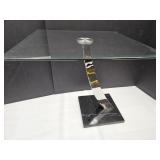 Modern  Glass & Chrome Side Table 22 x 24 x 24