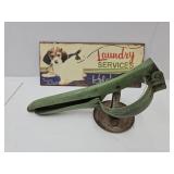 Metal Laundry Sign w/Puppy 11"l & Juicer