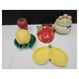 VTG Fruit Wall Pockets,Lemon Spoon Rest,Strawberry
