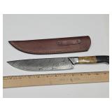Damascus Knife w Sheath