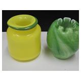 2 Nice Art Glasses 5" High